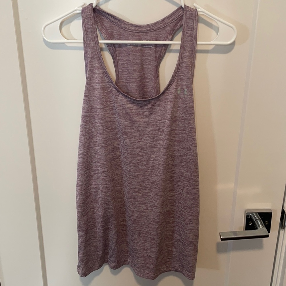 Purple underarmour racer back tank, Medium
